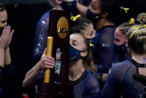 2021 Michigan Wolverines Women’s Gymnastics Team National Champions.