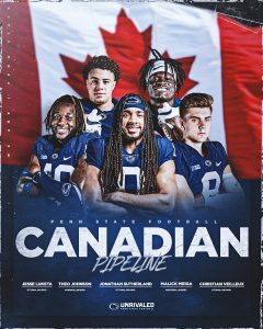 Penn State Nittany Lions Football Team Has 5 Players On The Roster From Canada Right Now.