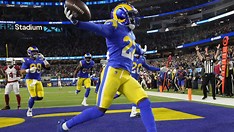 David Long Jr INT For A TD In The 2nd Quarter Of The NFC Wild Card Playoff Game On MNF At So-Fi Stadium In Los Angeles.