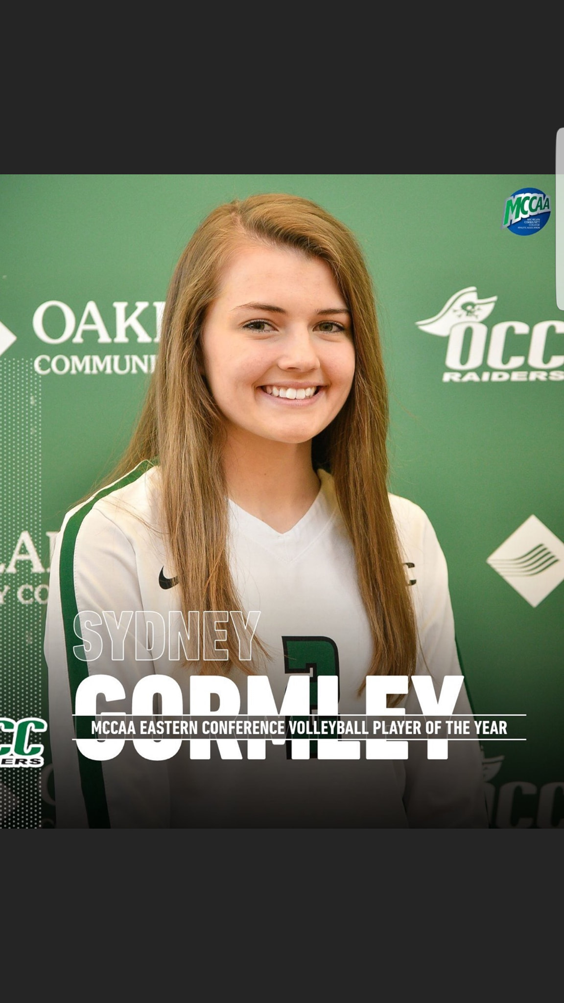 Sydney Gormley Won Player Of The Year Award For The Oakland Community 