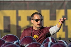 PJ Fleck Is A Good College Football Head Coach For The Minnesota Golden Gophers In Minneapolis.