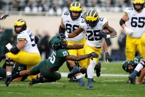 Hassan Haskins School Record Holder All By Himself For Most Rushing TD’s In A Season For The 2021 Michigan Wolverines Football Team At RB.