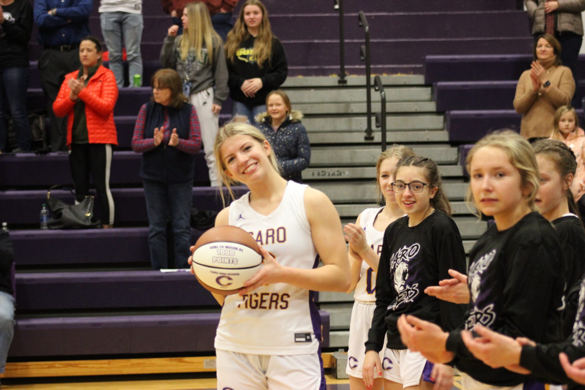 Adelyn Moore Scored Her 1000 Career Points For The Caro Tigers Girls Basketball Team On Tuesday 