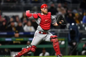 Tucker Barnhart Will Help Out The Young Pitching Trio & Catching For The 2022 Detroit Tigers Baseball Team.