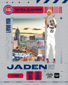 Jaden Ivey Going To The Detroit Pistons In The 5th Overall Pick.