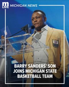 Barry Sanders Son Is A Walk-On For The Michigan State Spartans 🏀 Team In East Lansing….