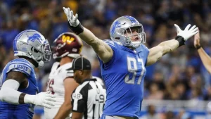 Aidan Hutchinson Solid Performance Against The Washington Commanders At Ford Field In Detroit…….