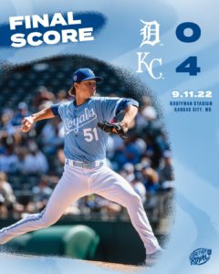 Brady Singer Guide The Kansas City Royals To Shutout Win Over The Detroit Tigers On 9/11 At Kauffman Stadium In Kansas City……