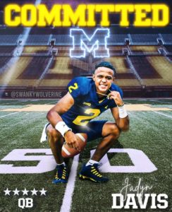 Jadyn Davis Verbally Committed To The Michigan Wolverines 🏈 Team…..