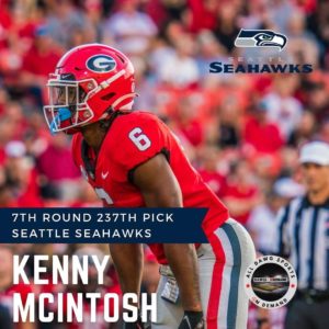 Kenny McIntosh Will Show Off His NFL Skills At RB For The Seattle Seahawks……..