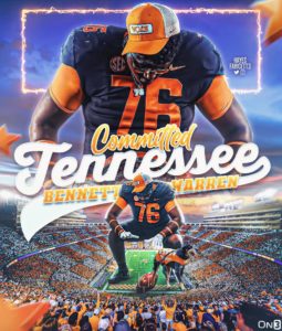 Bennett Warren Verbally Committed To The Tennessee Volunteers 🏈 Team…..