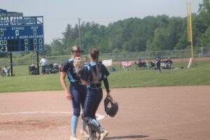 Katie Shuboy & Ashley Stafford Compliment One Another For The Richmond Blue Devils Softball Team…..