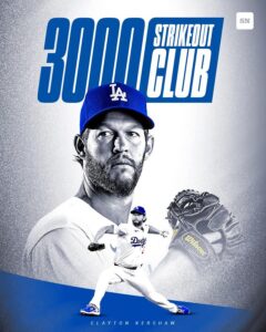 Clayton Kershaw Milestone For Strikeouts With The Los Angeles Dodgers ⚾ Team….