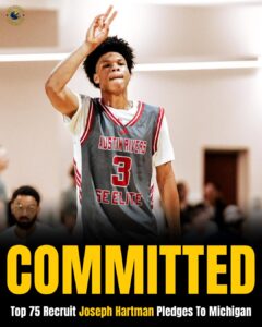 Joseph Hartman Verbally Committed To The Michigan Wolverines Basketball Team In The Class Of 2026….