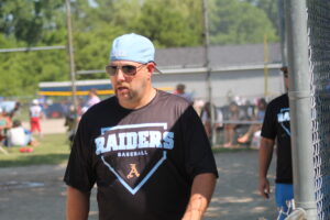 Nick Cobb Is A Good Baseball Coach For The 12U Almont Raiders…….