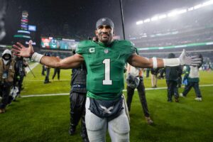 Jalen Hurts Good Dual Threat QB For The Philadelphia Eagles Football Team……